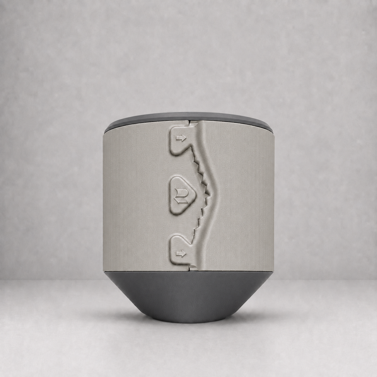 Rollbox Studio Stone front view showing the integrated cutting edge and Rollbox logo